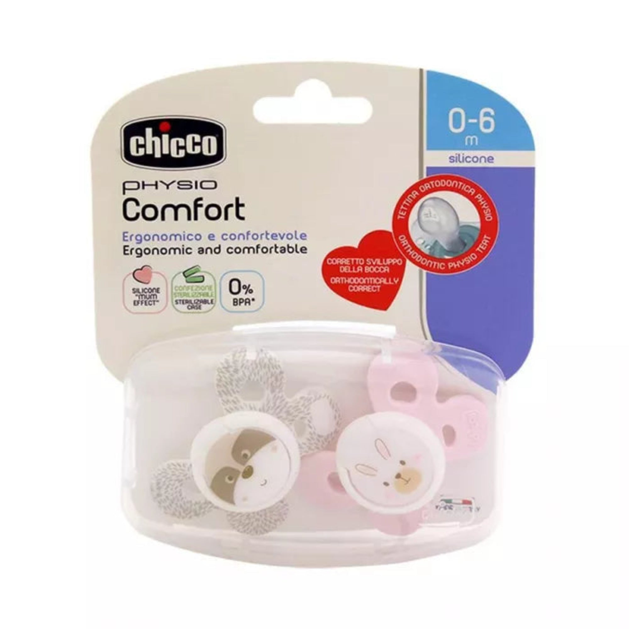 Chicco Physio Comfort Girl 0-6M Soft & Orthodontic Soother