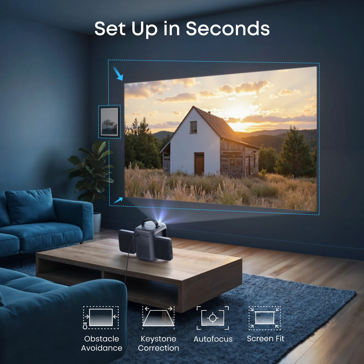 soundcore Nebula P1i Smart Portable Projector with Flippable Speakers