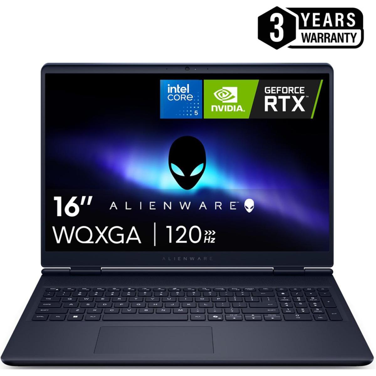 Dell Alienware 16 Aurora 16" IPS WQXGA (QHD+) (2560 x 1600) @120Hz 100% sRGB, Intel Core 7 Processor 240H, Nvidia RTX 5060 8GB GDDR7, 32GB DDR5 RAM, 1TB M.2 PCIe NVMe - (Interstellar Indigo) Gaming Laptop (3 Years Warranty)