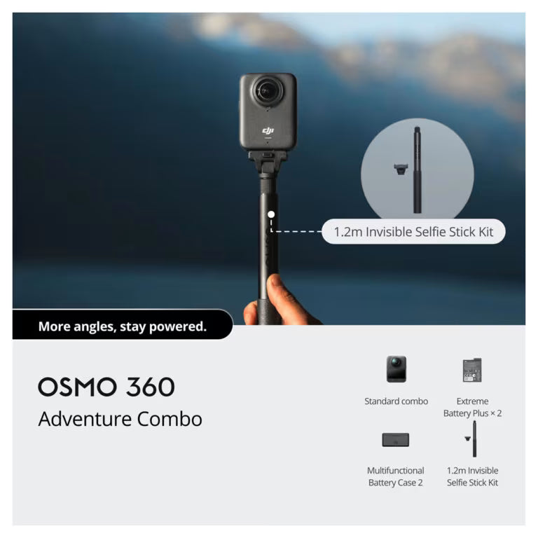 كاميرا DJI Osmo 360 Adventure Combo بدقة 8K تصوير 360°