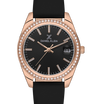 Daniel Klein DK.1.13597-5 Women's Analog Watch - Black Dial, Black Leather