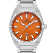 Daniel Klein DK.1.13749-5 Men's Analog Watch - Orange Dial, Silver Steel