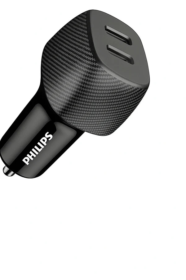 شاحن سيارة Philips 60W USB-C مزدوج 20V – بدون كابل