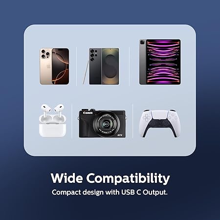 شاحن سيارة Philips 60W USB-C مزدوج 20V – بدون كابل