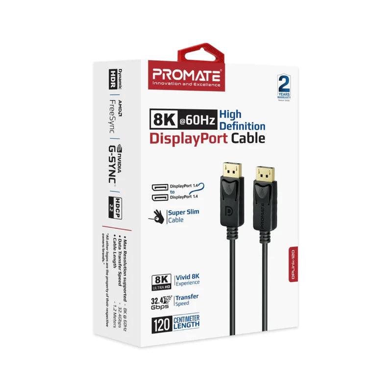 PROMATE 8K DisplayPort Cable High Definition 1.2m - Black