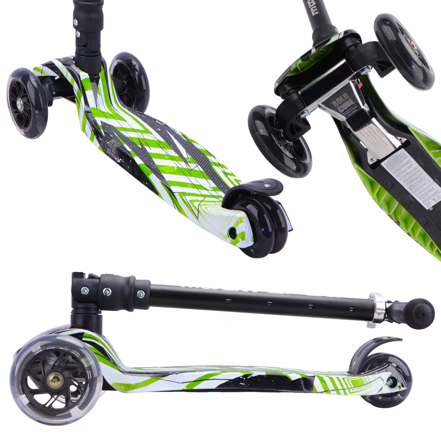 Boldcube Big 3-Wheel Scooter – Swift Green, Age 5-10