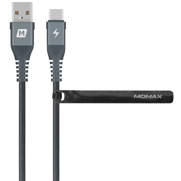 Momax Elite Link USB A to USB-C 1.2M Fast Charge Cable - Black