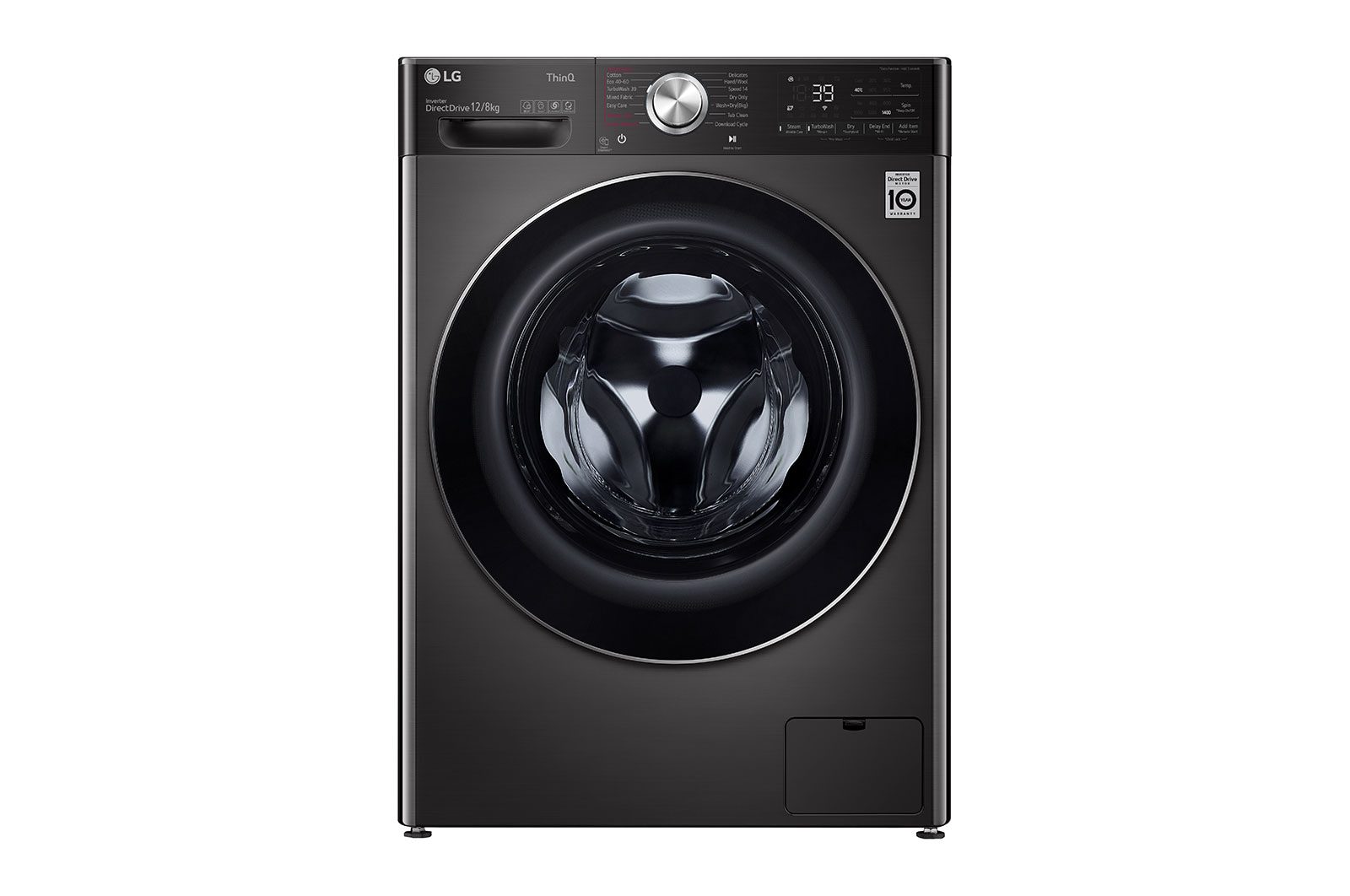 LG Washer Dryer Combo 12kg/8kg - AI Direct Drive, TurboWash 360°, Steam+, Black