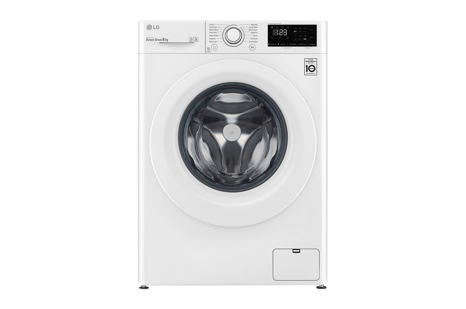 LG Front Load Washing Machine 8kg 1200RPM Steam White (F2V3PYP3WE)