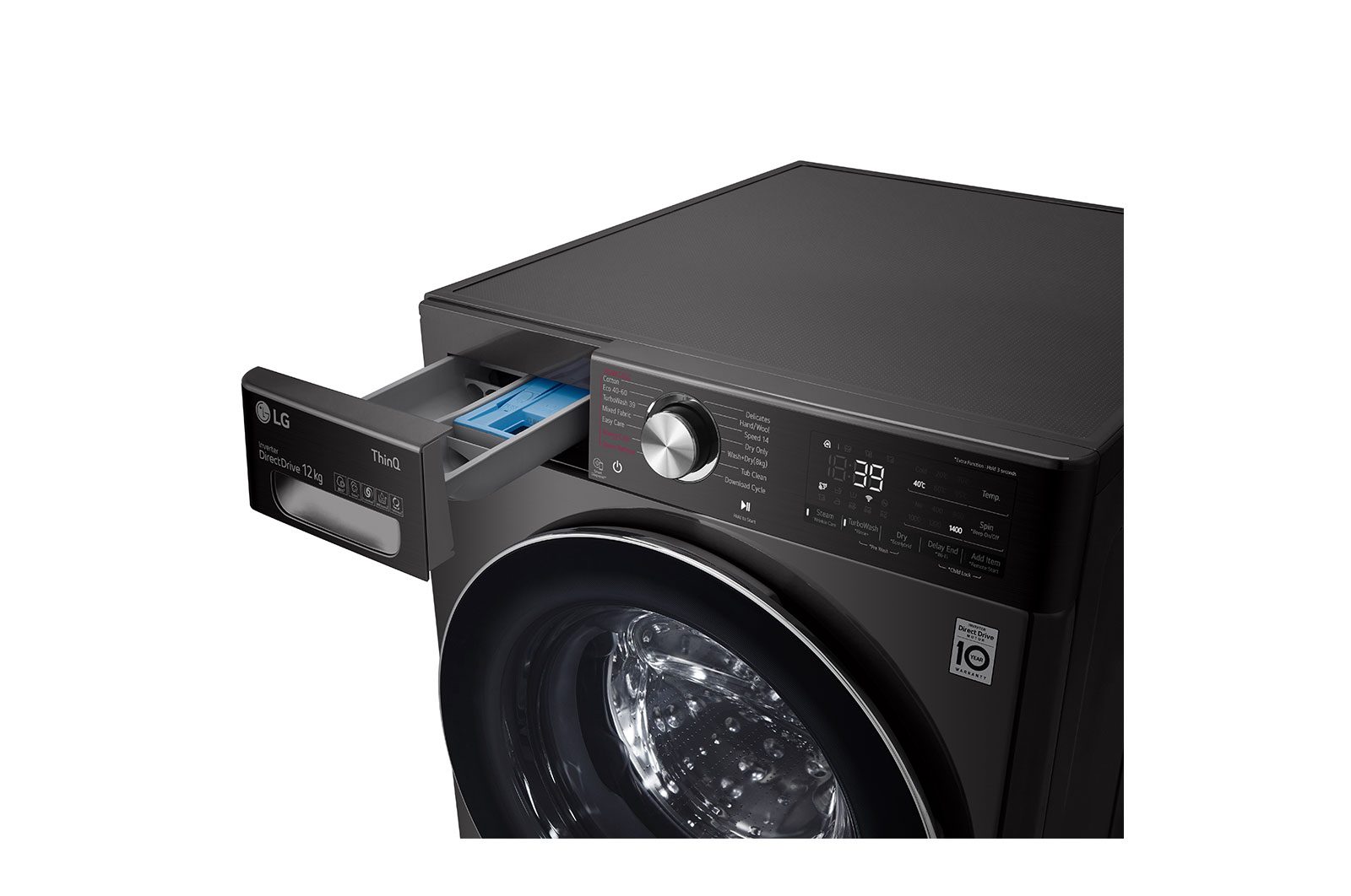 LG Washer Dryer Combo 12kg/8kg - AI Direct Drive, TurboWash 360°, Steam+, Black
