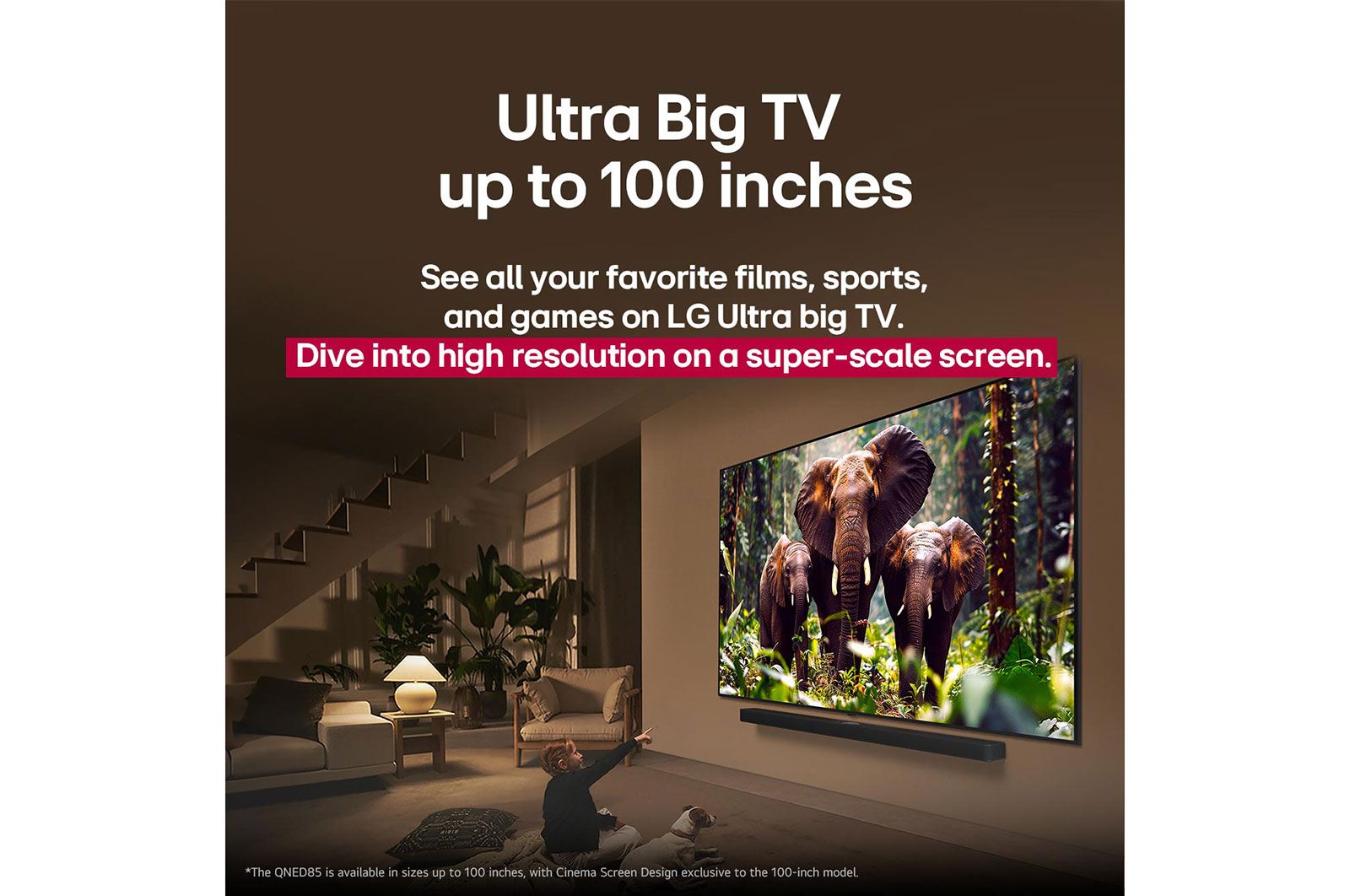 تلفزيون LG QNED evo AI QNED86 ‏100 بوصة MiniLED بدقة 4K و120Hz، ريموت سحري، نظام webOS25 إصدار 2025