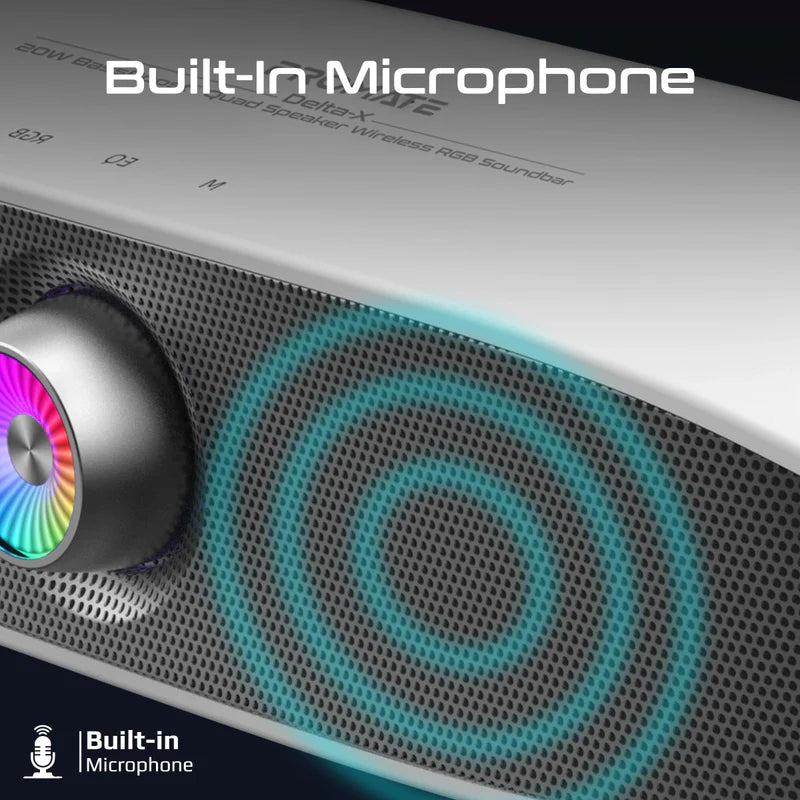 Promate Delta-X 20W BassBoost™ Quad Speaker Wireless RGB Soundbar