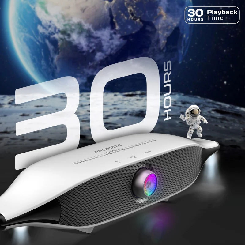 Promate Delta-X 20W BassBoost™ Quad Speaker Wireless RGB Soundbar