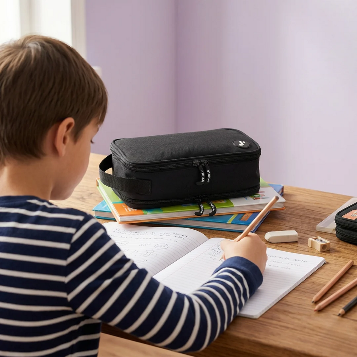 J World Doodle Pencil Case with Handle Strap