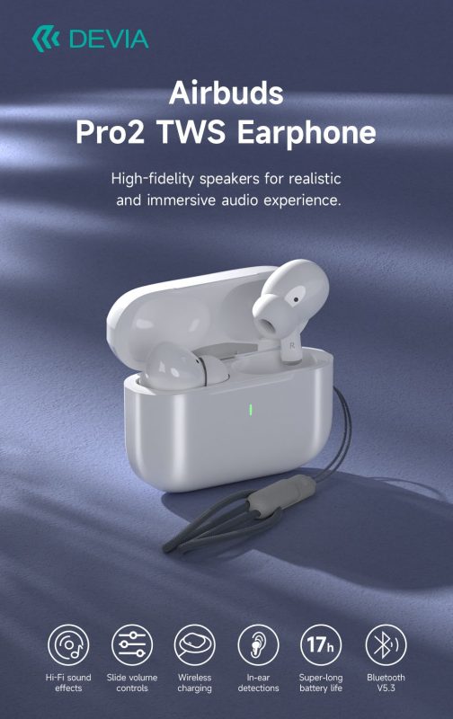 Devia Earbuds Pro2 TWS Earphone Full function version - White