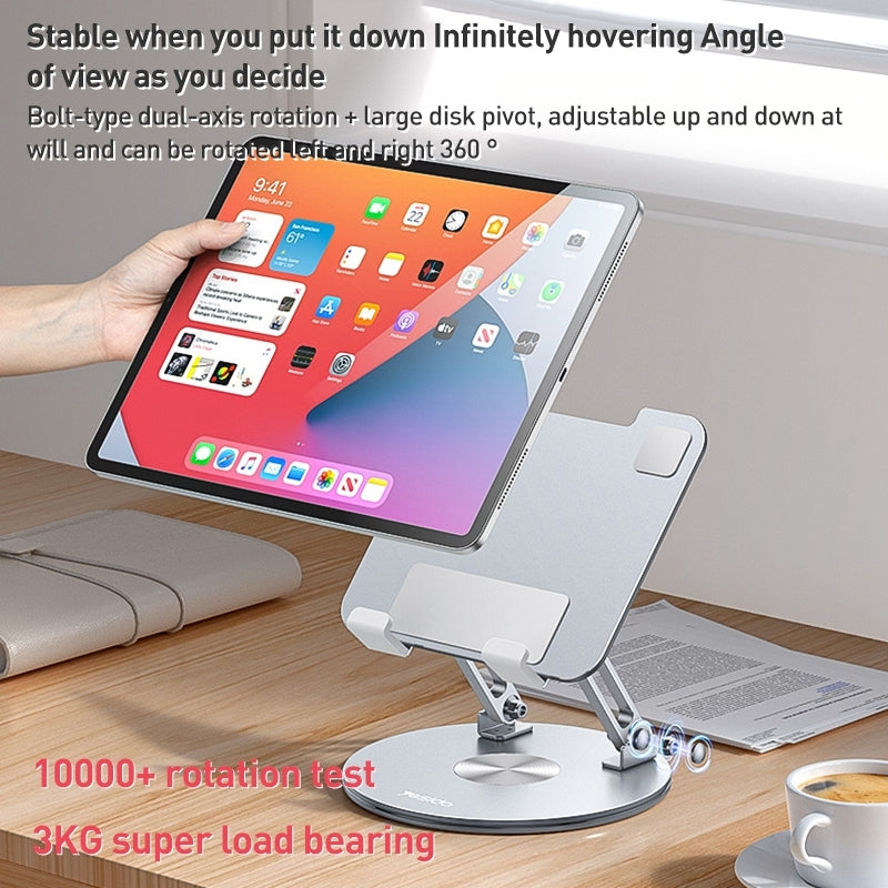 Yesido 360 Rotating Foldable Laptop & Tablet Desk Stand - Silver