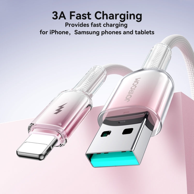 JOYROOM 60W USB A to Lightning Fast Charging Cable 1.2m - Black & Clear