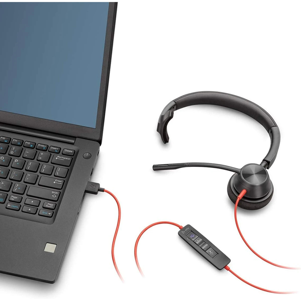 سماعة Poly Blackwire 3310 USB-C بميكروفون عازل للضوضاء
