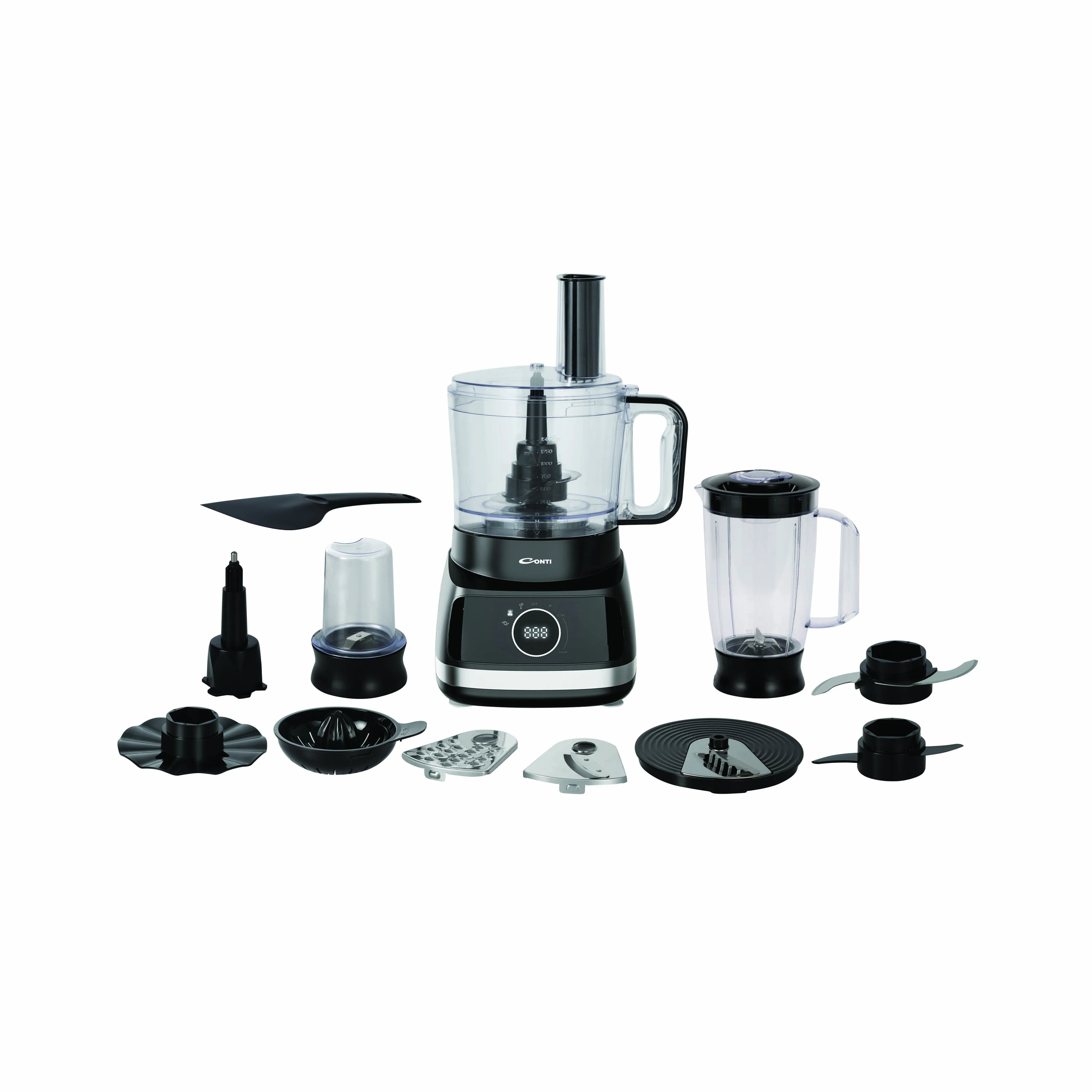 Conti Food Processor FB 80002 BS - 800W 2L Capacity with 5 Accessories