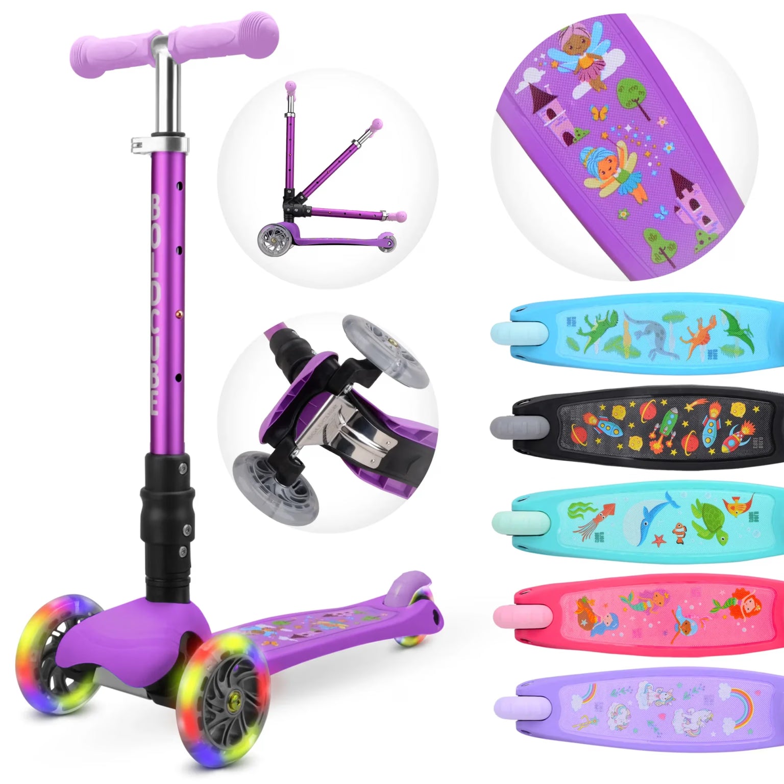 Boldcube – Teeny Fold Scooter for Kids 3-8 | Fairytale Lilac