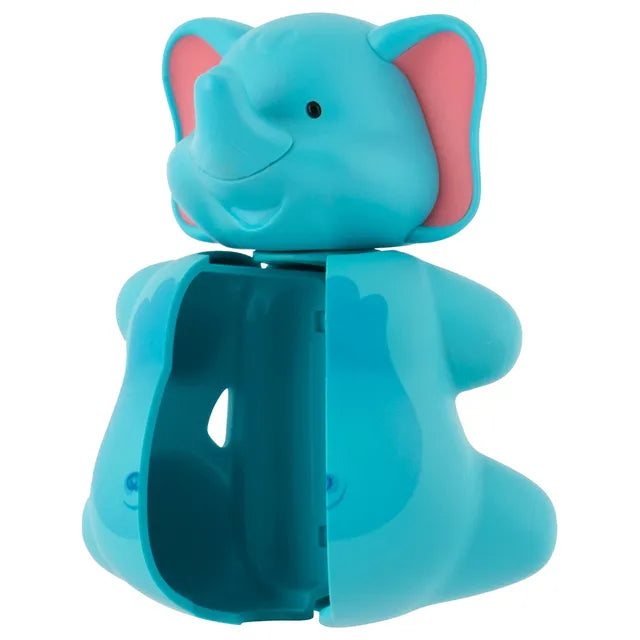 Flipper - Fun Animal Toothbrush With Holder for Kids - Elephant (Colour May Vary)