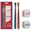 Flipper - 2-in-1 Toothbrush With Cover for Couple - Blue & Red