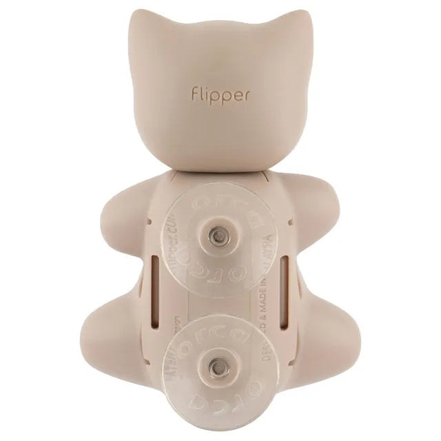 Flipper - Fun Animal Toothbrush With Holder for Kids - Cat (Colour May Vary)