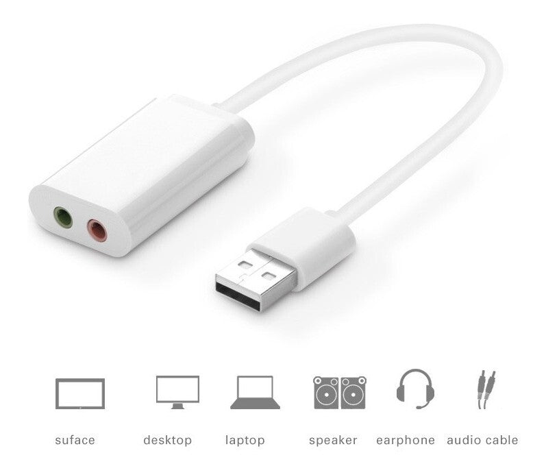 UGREEN 30143 USB 2.0 External 3.5mm Sound Card Adapter - White