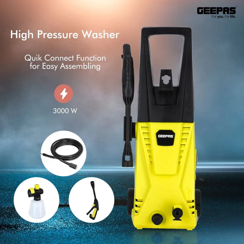 Geepas GCW19027 High Pressure Washer 135BAR 3000W | Powerful Cleaning Machine