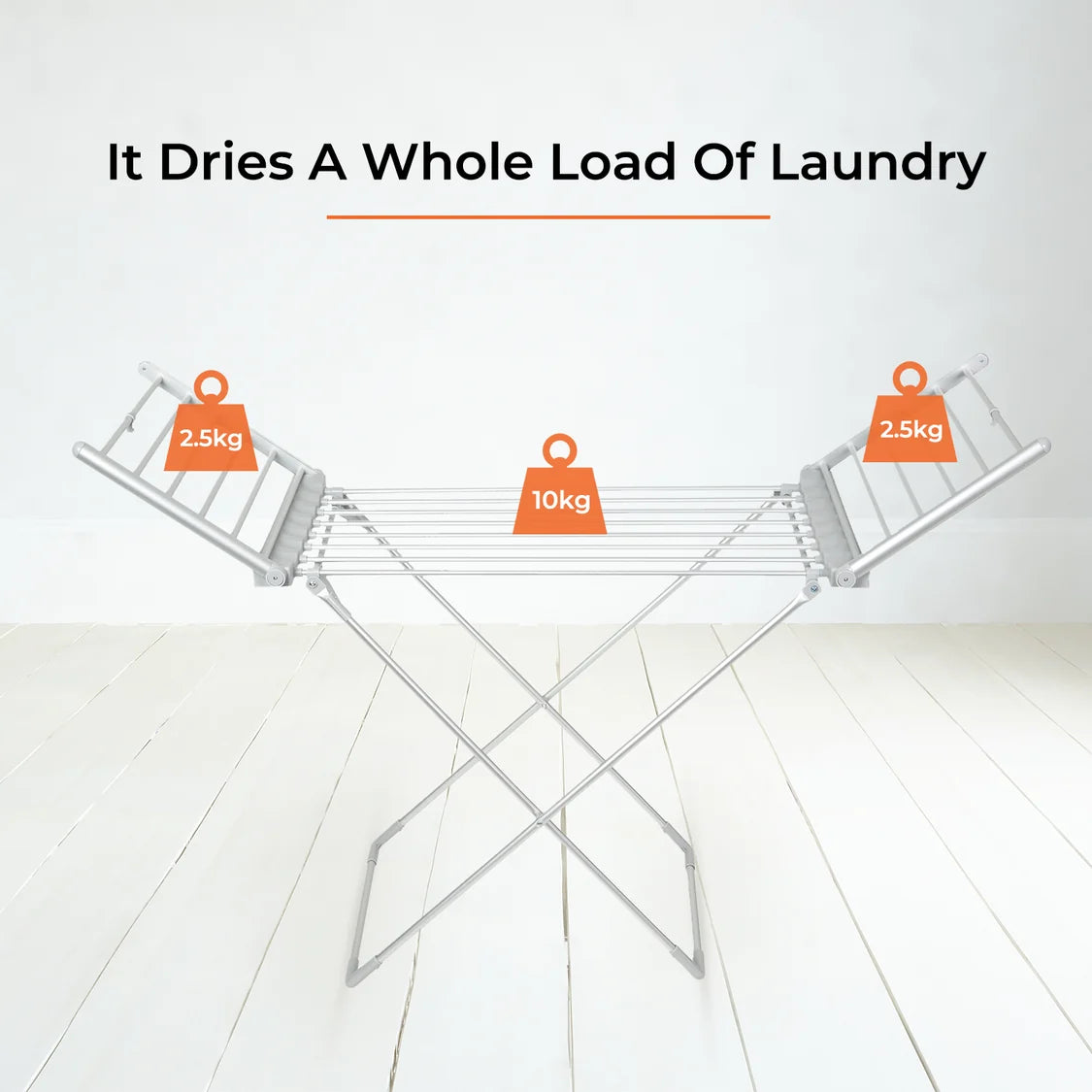 Geepas 230W Electric Cloth Dryer, 15kg Capacity, Foldable, White GDR63059UK