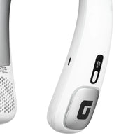 Geepas Rechargeable Portable Neck Fan with Digital Display, 3 Speeds, 6H Runtime, White GF21227
