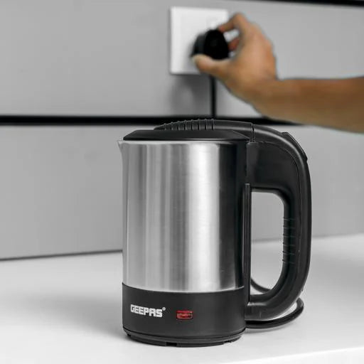 GEEPAS GK175 Stainless Steel Travel Kettle - 0.5L Portable Electric Kettle