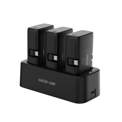 Green Lion 3 In 1 Power Bank Station – Black | Wireless & Portable Charging
