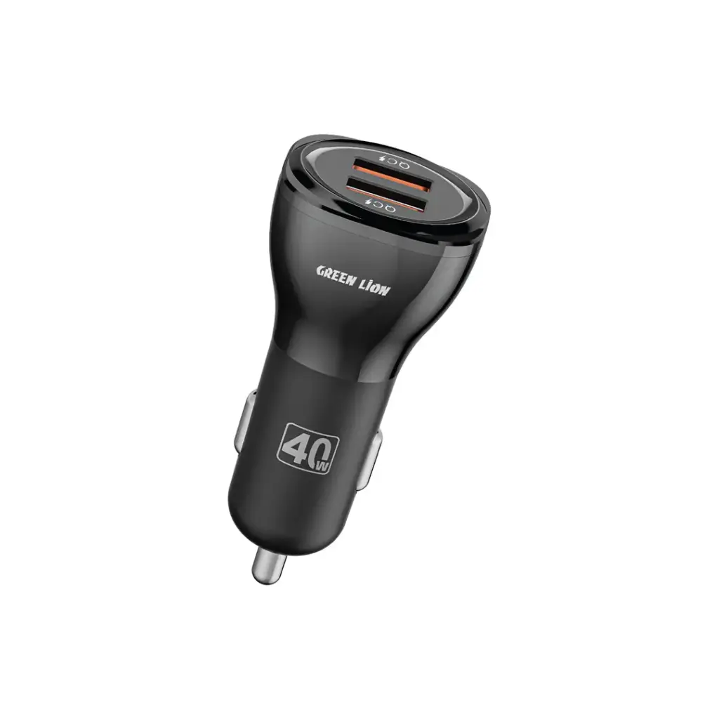 Green Lion 40W Dual USB-A Car Charger | QC 3.0 Fast Charge