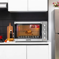 Geepas 2800W 120L Electric Oven with Rotisserie & Convection, Silver GO34057