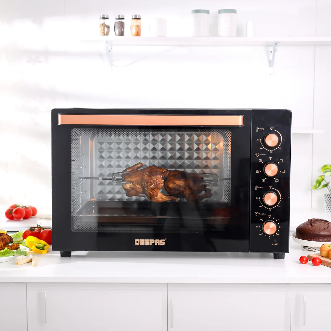 Geepas 2800W 100L Electric Oven, Rotisserie & Convection, Black GO34059