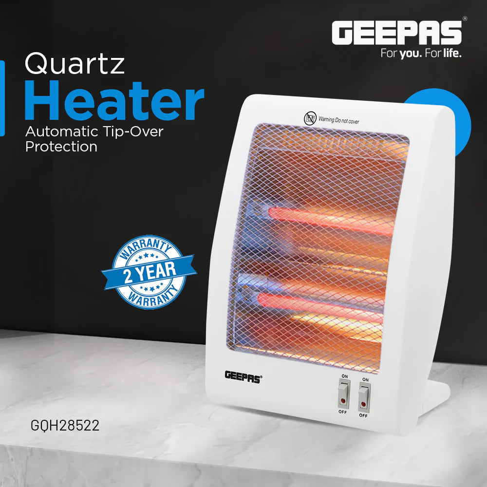 دفاية كوارتز Geepas 800W بتدفئة فورية وحماية انقلاب