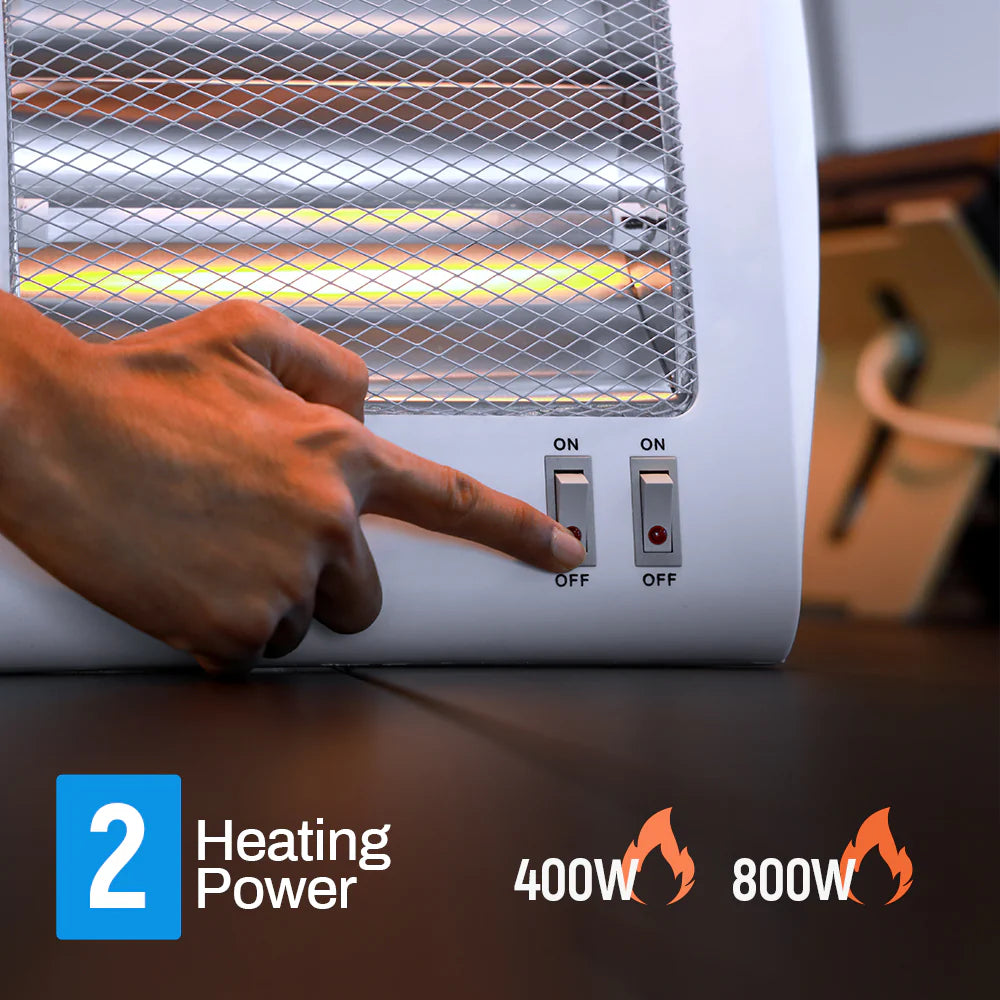 دفاية كوارتز Geepas 800W بتدفئة فورية وحماية انقلاب