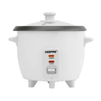 Geepas 300W 0.6L Multifunctional Rice Cooker with Steamer, White GRC1828