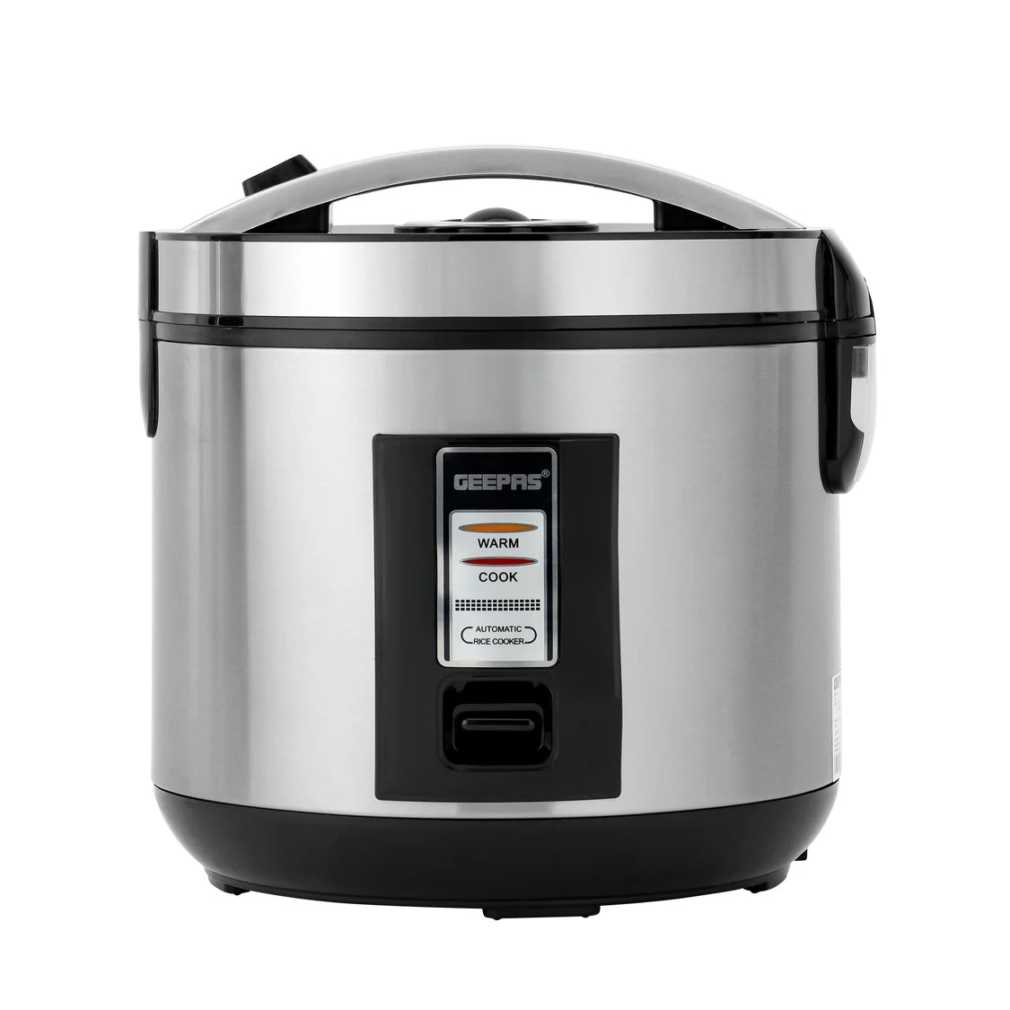 Geepas 1.8L Automatic Rice Cooker with Steamer, Black/Silver GRC4330
