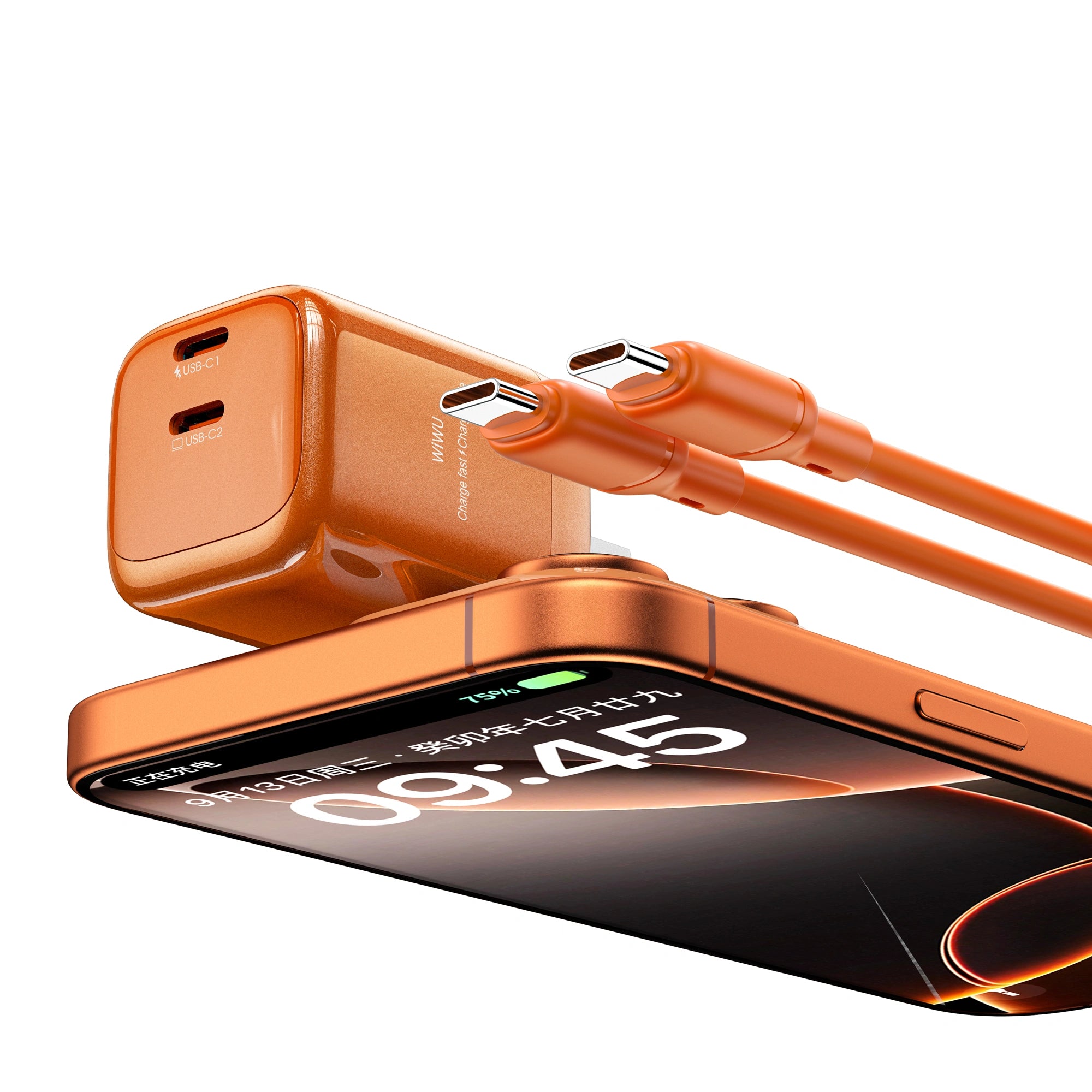 WiWU Cube 45W 2C PD Fast Charge Travel Adapter Combo Wi-G025 EU/UK/CN