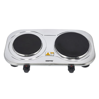 Geepas Double Hot Plate 2500W Stainless Steel Dual Plate