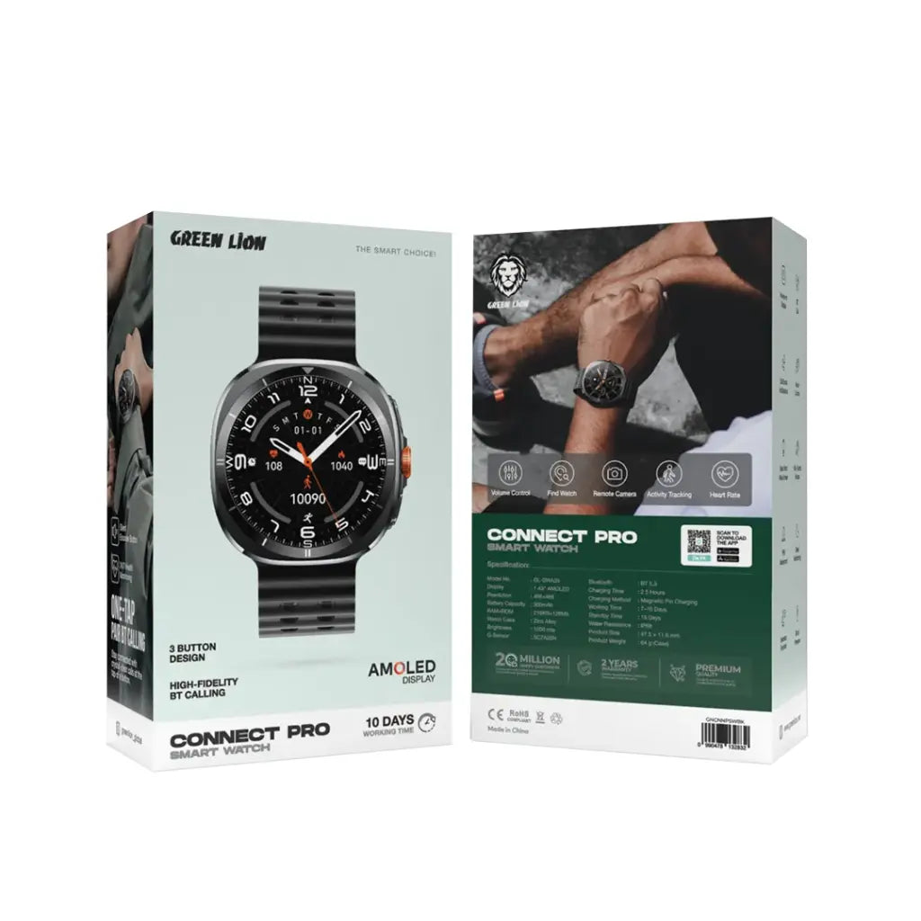 Green Lion Connect Pro Smart Watch – AMOLED, BT Call, 100+ Sports