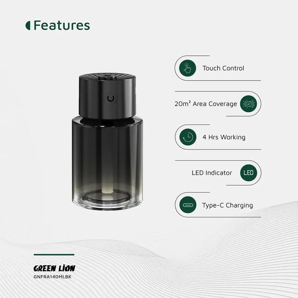Green Lion Fragrance Diffuser 140mL – Stylish & Portable
