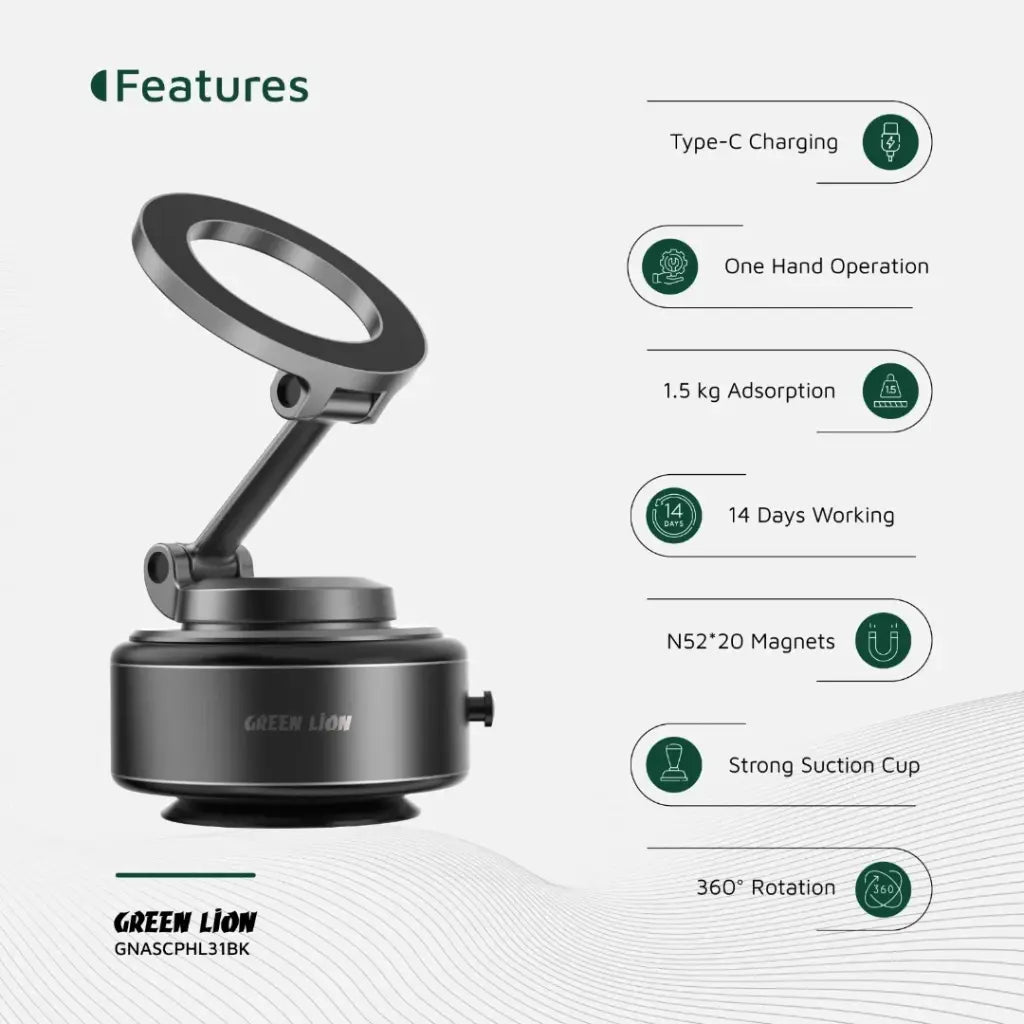 Green Lion GX-31 Magnetic Car Mount with Auto Suction