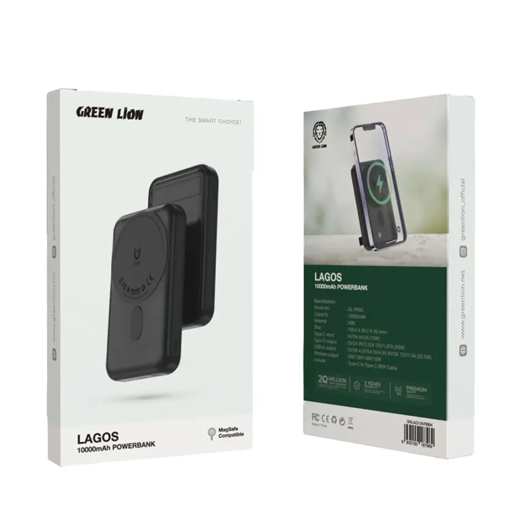 Green Lion LAGOS 10000mAh Wireless Powerbank with Stand & MagSafe