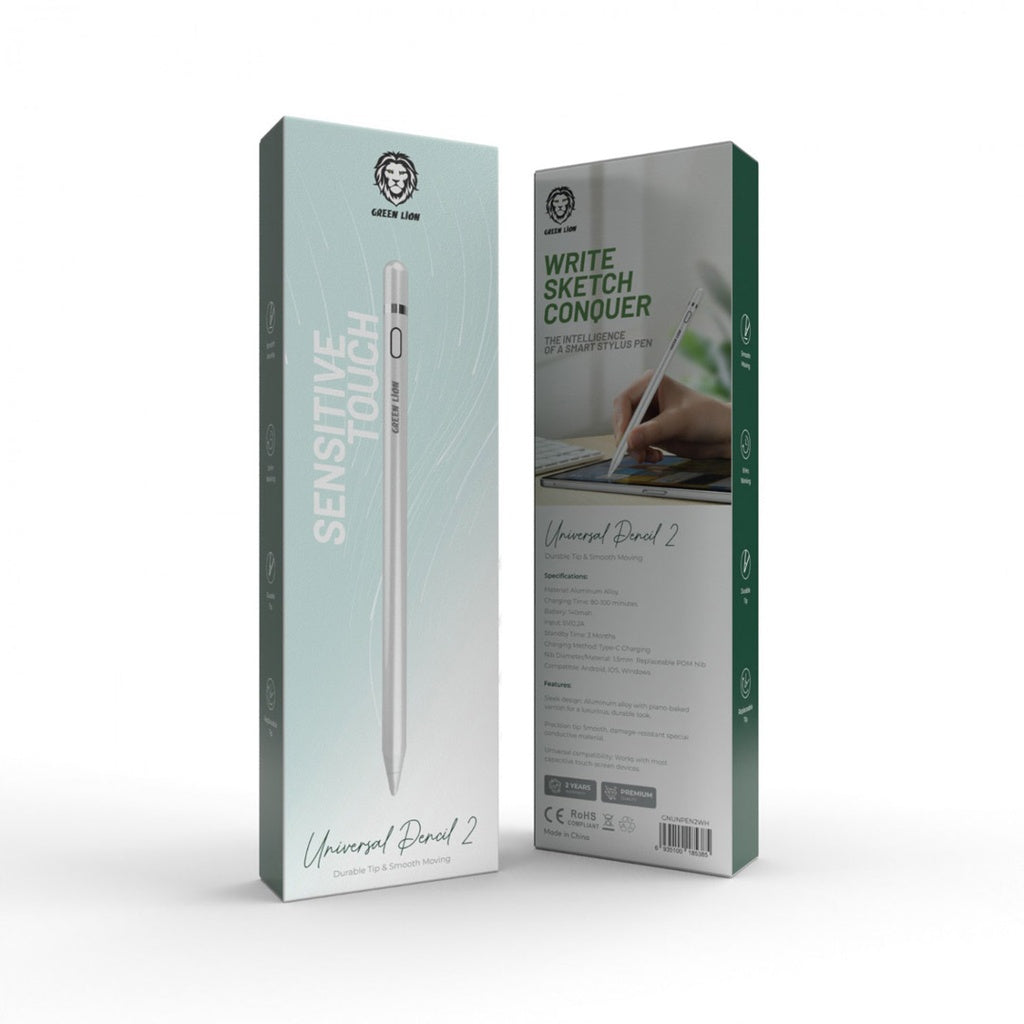 قلم Green Lion Universal Pencil 2 الذكي - أبيض