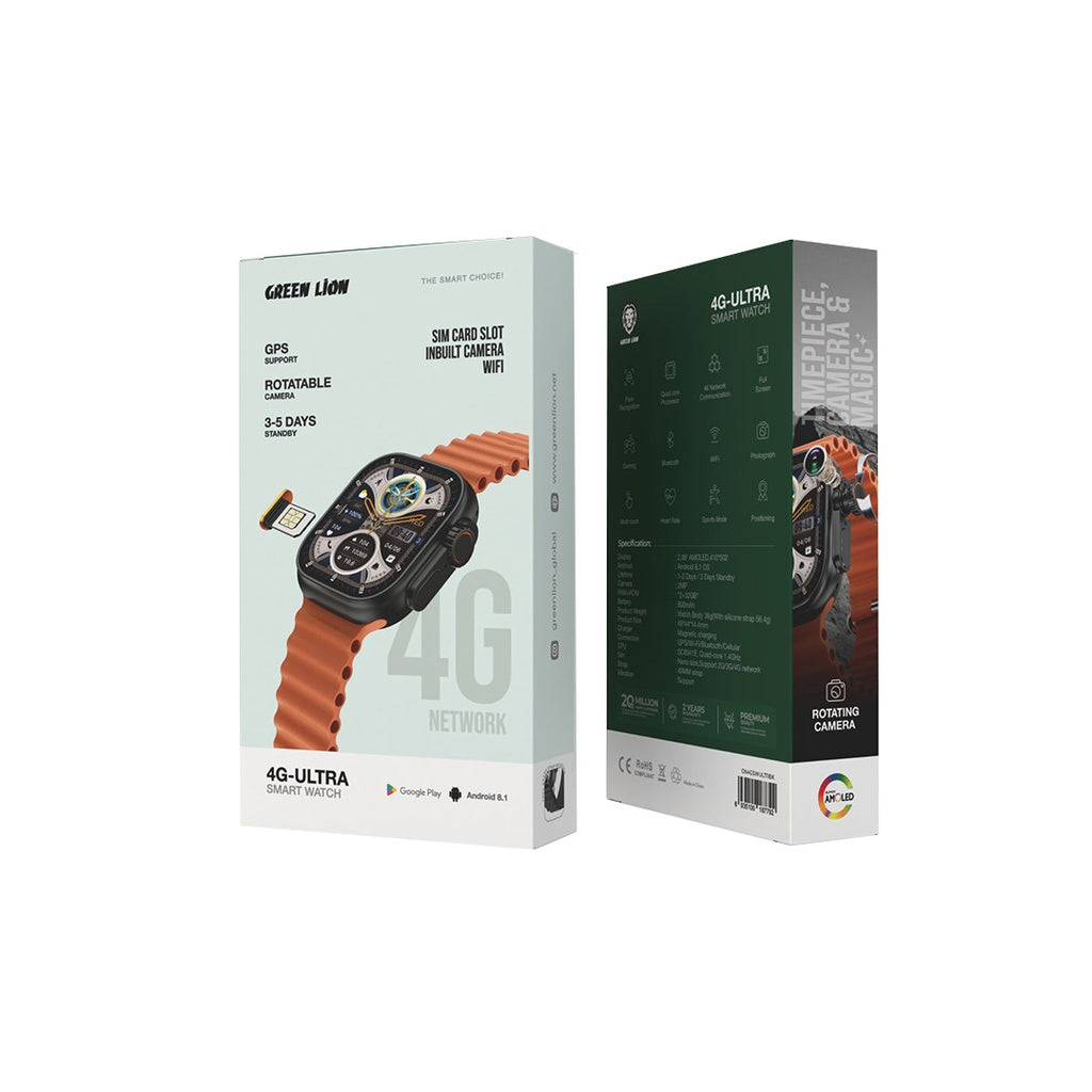 Green Lion 4G Ultra Smart Watch – AMOLED, SIM, 2GB+32GB