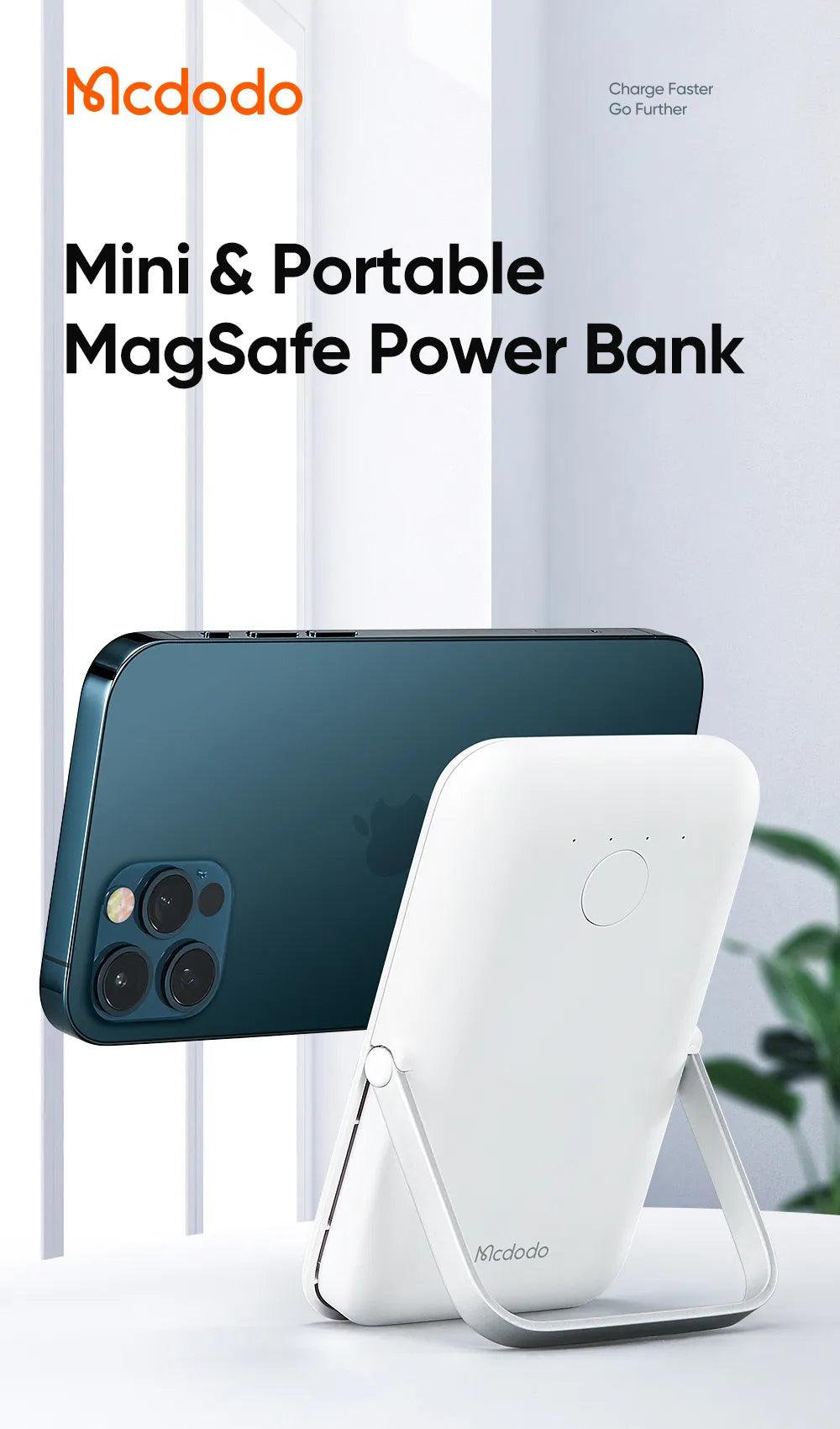 Mcdodo 5000mAh Magnetic Power Bank Wireless - White & Gray