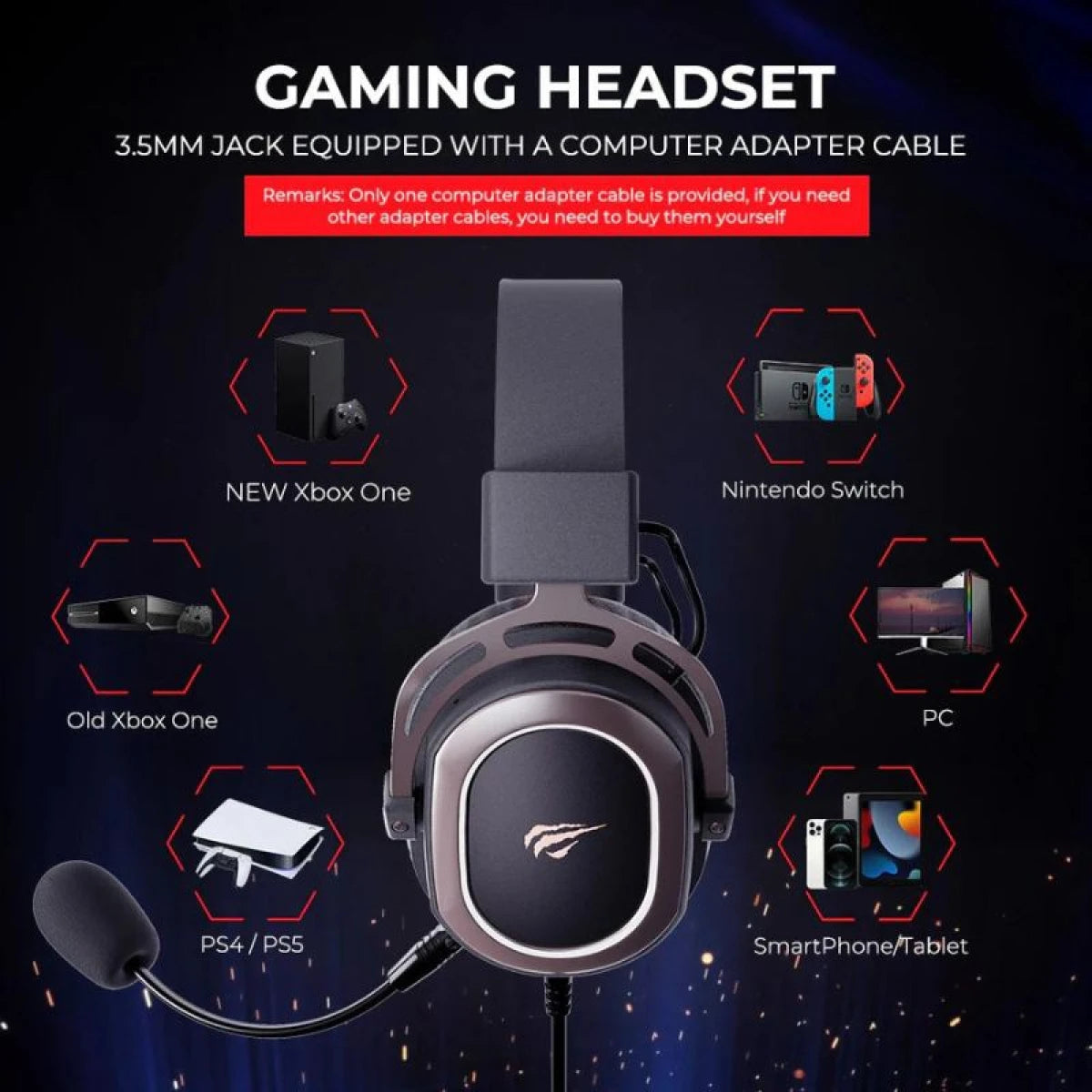 Havit H2008D Gaming Headset – 3.5mm Surround Sound